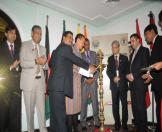 Senior officials of SAARC countries lighting the lamp at the inaugural function on the eve of the 3rd SAARC Culture Ministers Meeting at The Ashok hotel in Delhi today