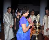 The Chief Guest lighting the lamp at the inaugural