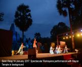 Siem Reap 14 January 2017: Spectacular Ramayana performance with Bayon Temple in   background