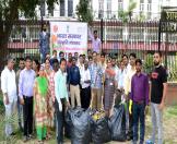 Special Cleanliness Drive by staff MoC at outside of Shastri Bhawan under SHS 2018 Campaign.