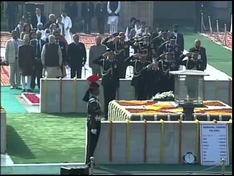 PM paying homage at the samadhi of Mahatma Gandhi at Rajghat 